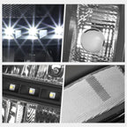 LED DRL Strip Headlights for GMC Sierra (2007–2014) - Black Housing Clear Corner