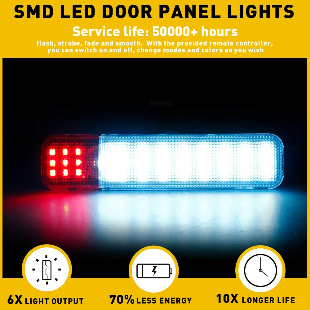 Set of 4 Blue Door Panel Courtesy LED Lights for Chevy Silverado GMC Sierra (1995–2007)