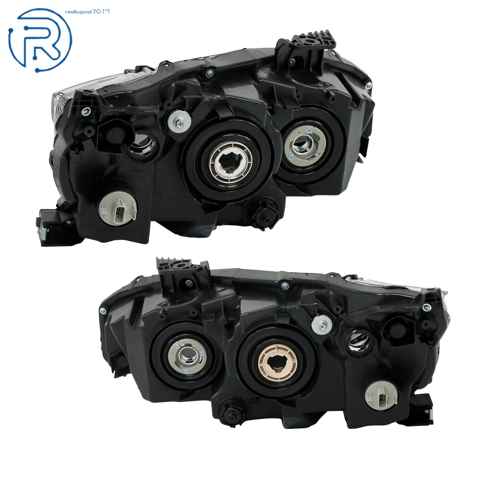 2X Headlight Assembly for Honda Civic (2016-2021) with LED DRL Black Housing