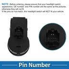 Headlight Switch for Buick Encore (2013–2016) No. 95297028/96892114/1S11736/HLS1701