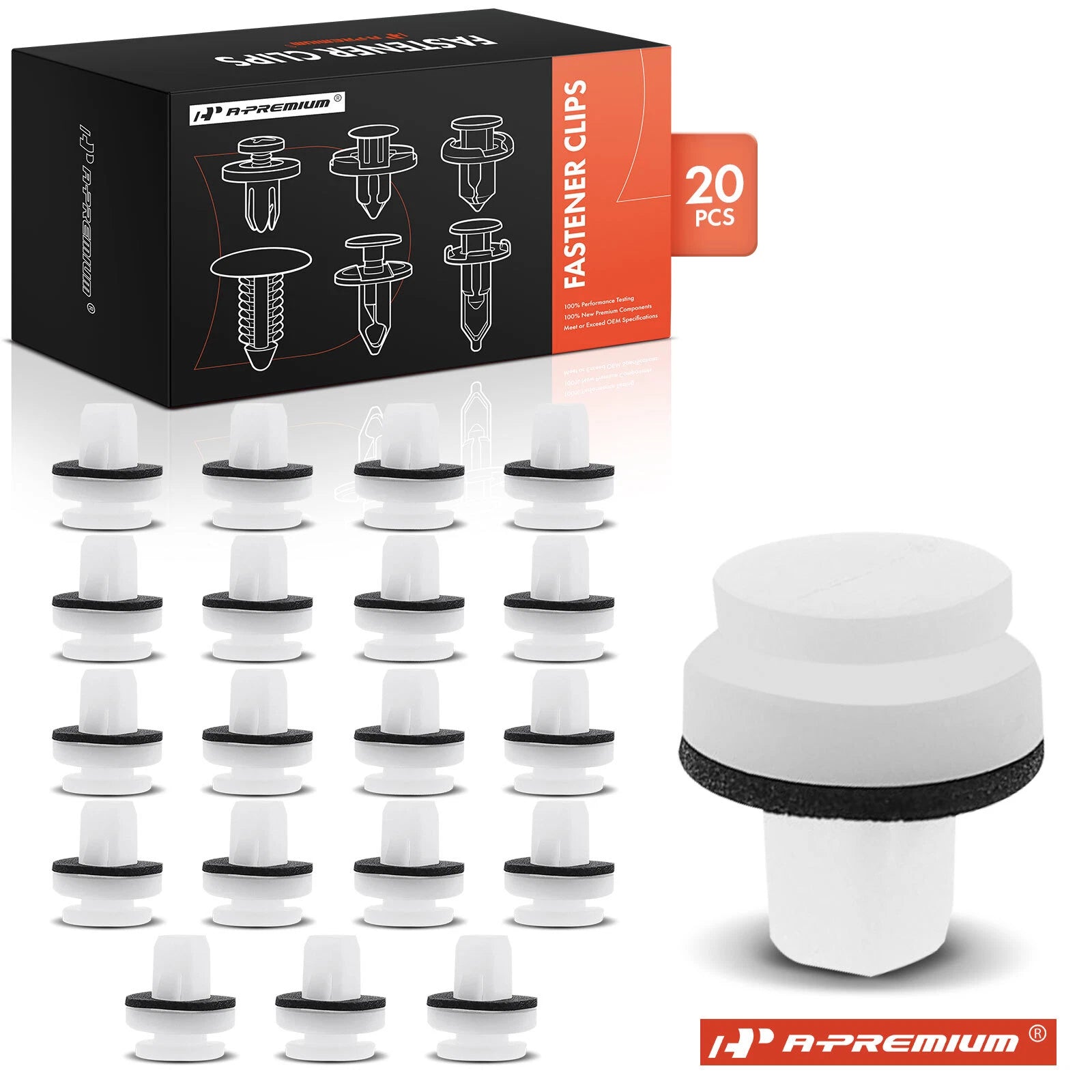 Set of 20 Nylon Tail Light Moulding Retainer Clips for Ford Focus