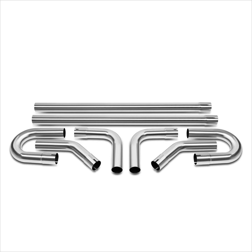 2X 2.5" OD Exhaust Piping Kit for Custom Applications (8 Pcs)