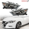 Headlights for Nissan Maxima (2016–2018) Halogen with LED DRL Black RH+LH