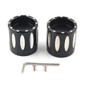 Black CNC Front Axle Nut Covers for Harley Touring Softail