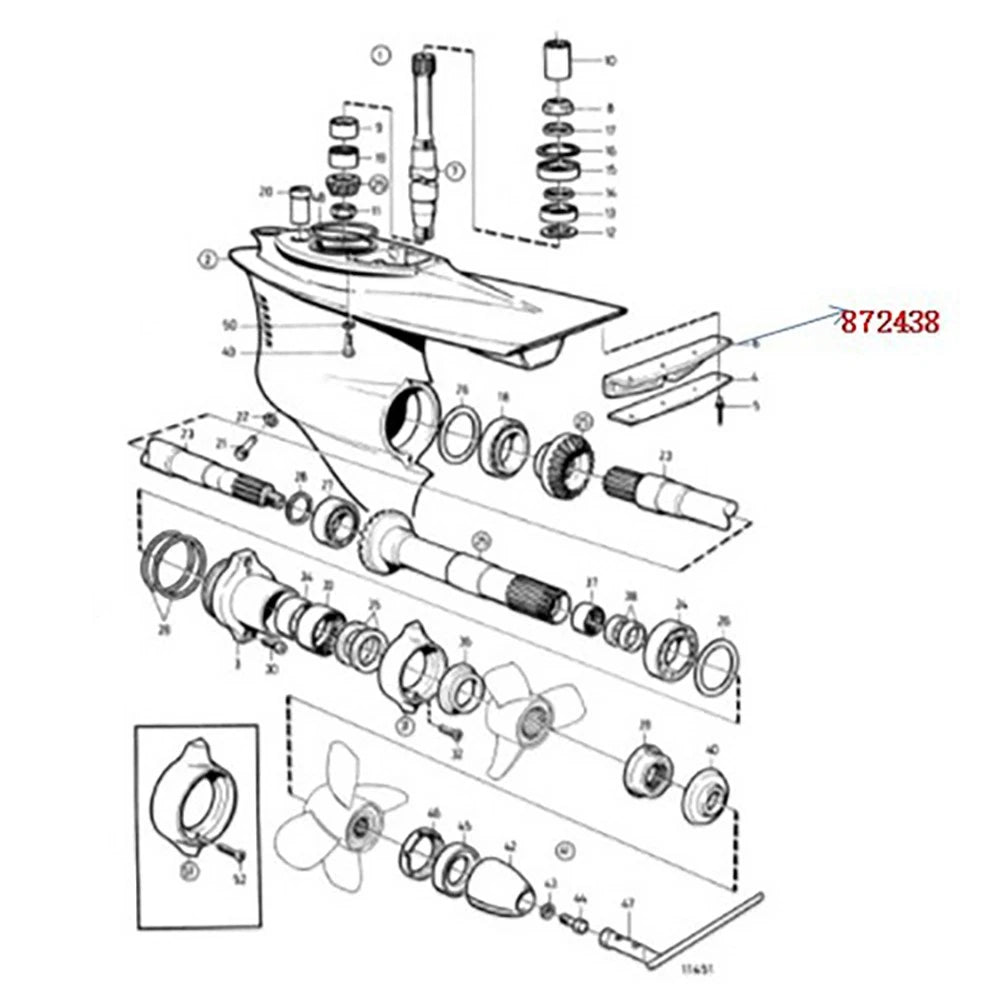 Non-return Valve for Volvo Penta (5.32 Inch Length, 2.2 Inch Width, 872438)