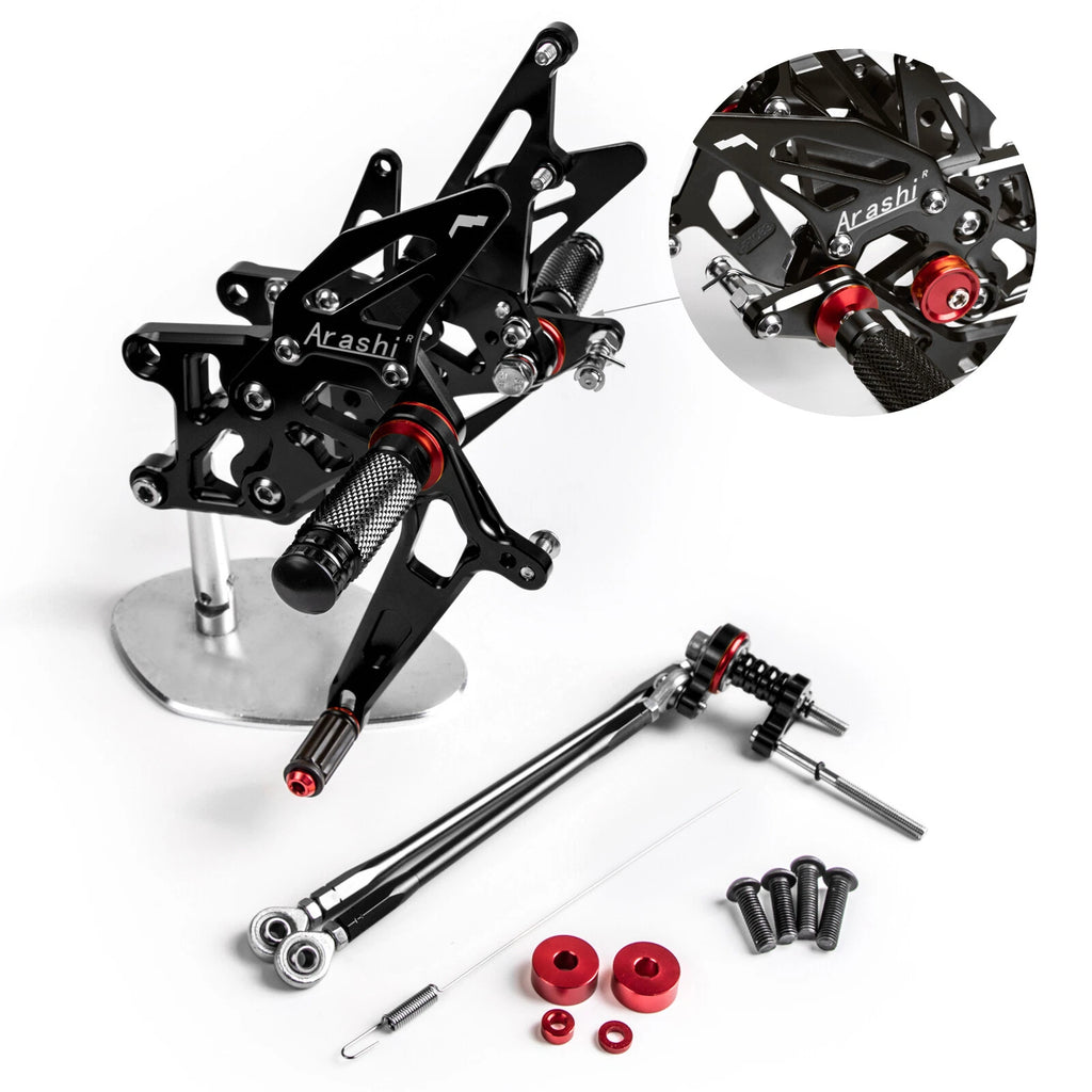 CNC Black Adjustable Rearsets Footrest for Honda CBR600RR/ABS (2009–2022) T9