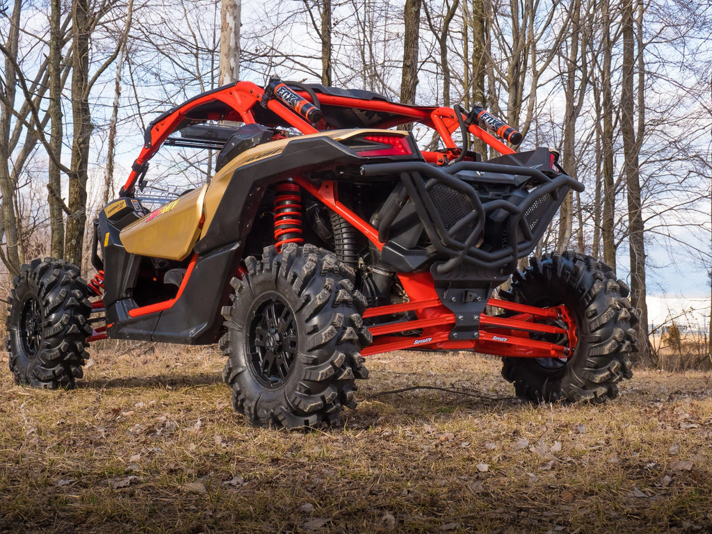 SuperATV boxed rear radius arms for Can-Am Maverick X3 (2017–2023) - Red