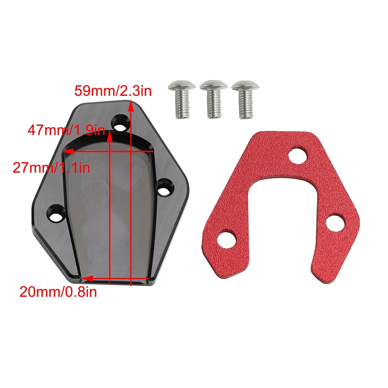Kickstand Enlarger Plate Pad for Honda Grom 125 MSX125 (2013–2024), Monkey 125 (2018–2024)