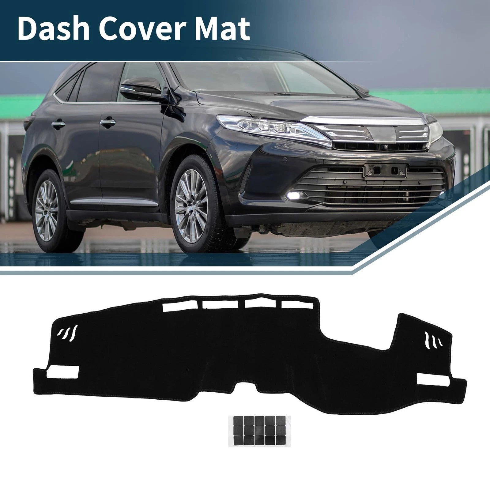 Dashboard Dash Cover Mat for Toyota Harrier (2020–2024) - Black, Set of 1