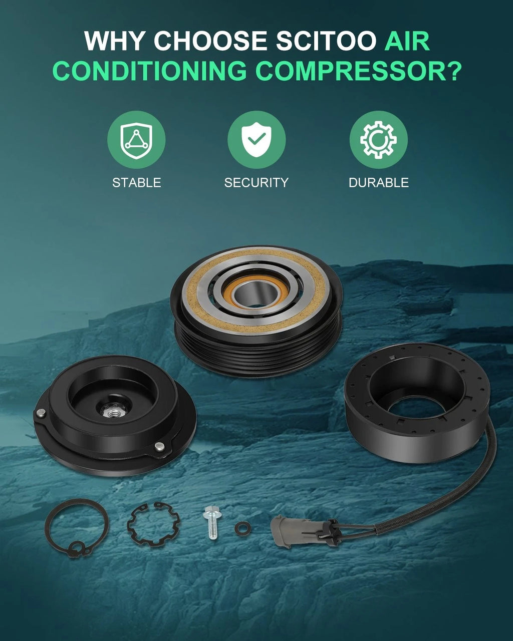 A/C Compressor Clutch Kit Pulley for Chevrolet Silverado 1500 (2003–2013)