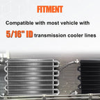 8 Rows Universal Aluminum Remote Transmission Oil Cooler Radiator Kit