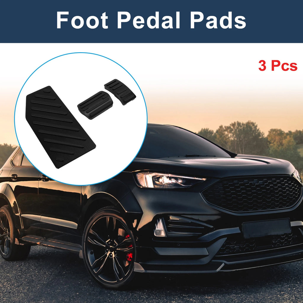 3 Pcs Automatic Foot Accelerator Pedal Covers for Ford Edge (2023) Black