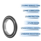 Deep Groove Ball Bearings 6924NR2RS for Scooter Skateboard (120x165x22mm)