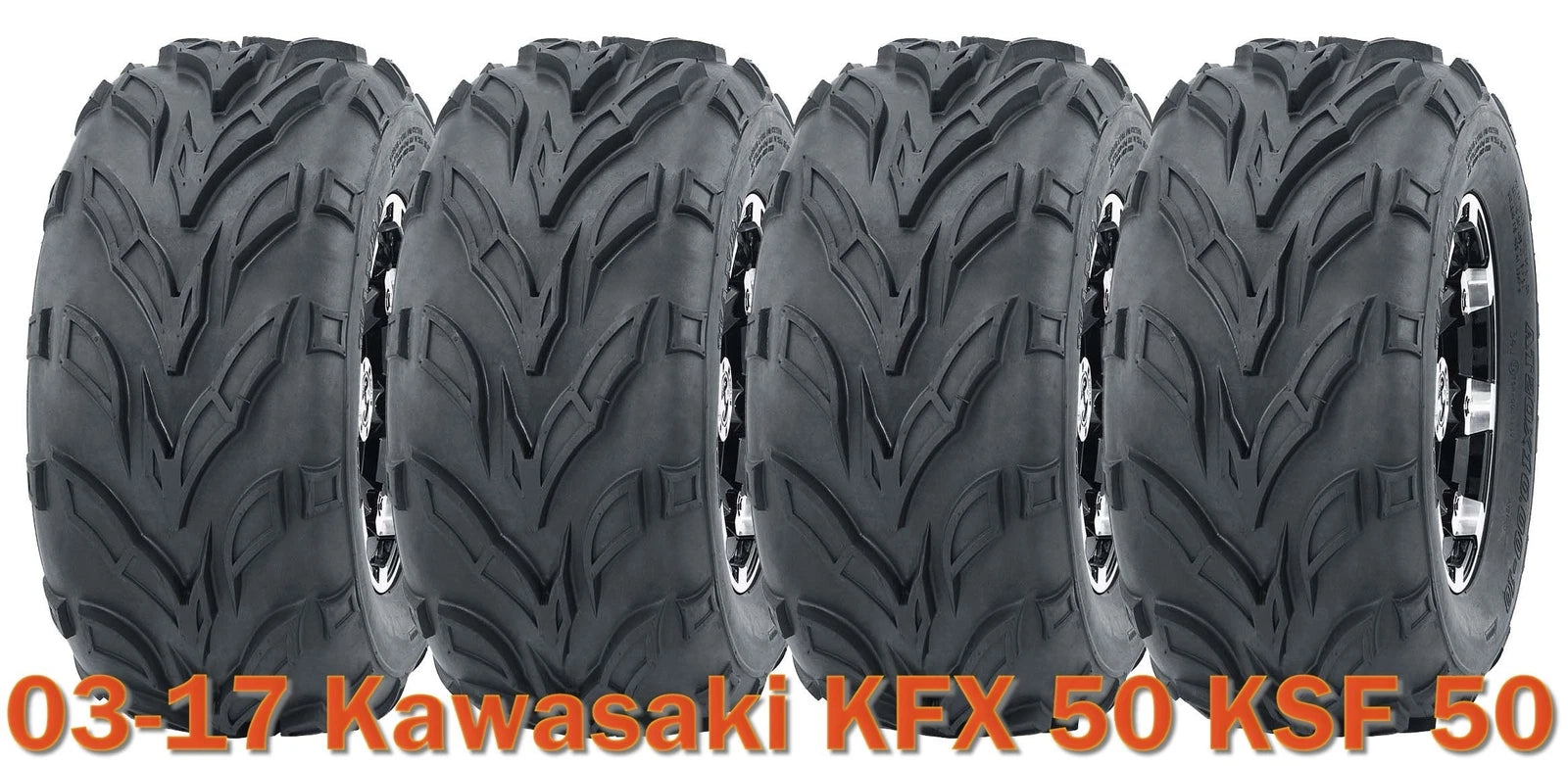 Set of 4 16x8-7 WANDA ATV Tires for Kawasaki KFX 50 KSF 50 (2003–2017)