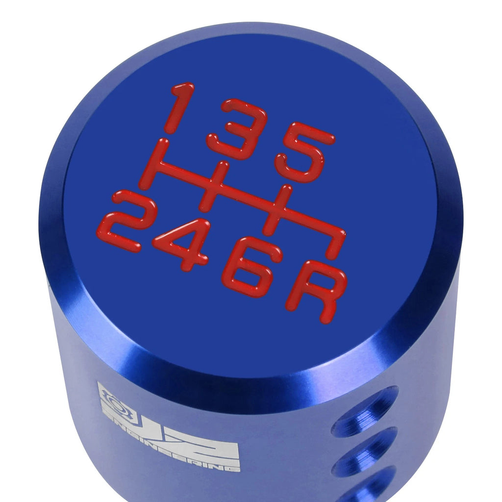 Shift Knob for Universal Fit (J2) - Aluminum Cylindrical Blue w/Adapters