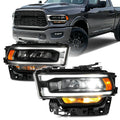 Set of 2 Halogen Upgrade LED Headlights for RAM 2500 3500 (2019–2024)