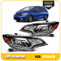 Headlight Assembly for Honda Fit (2015–2017) Black Amber