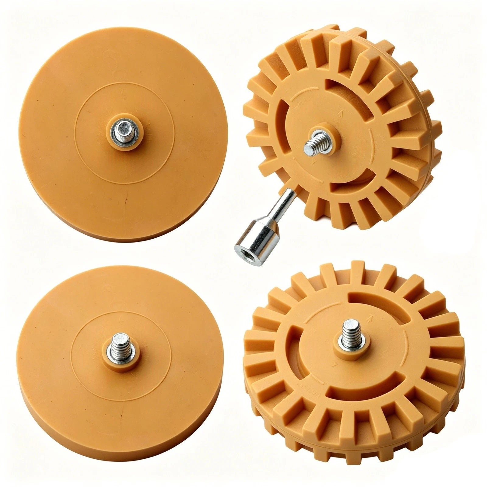 Set of 4 Rubber Sticker Eraser Wheels for Car RV Glue Cleaning