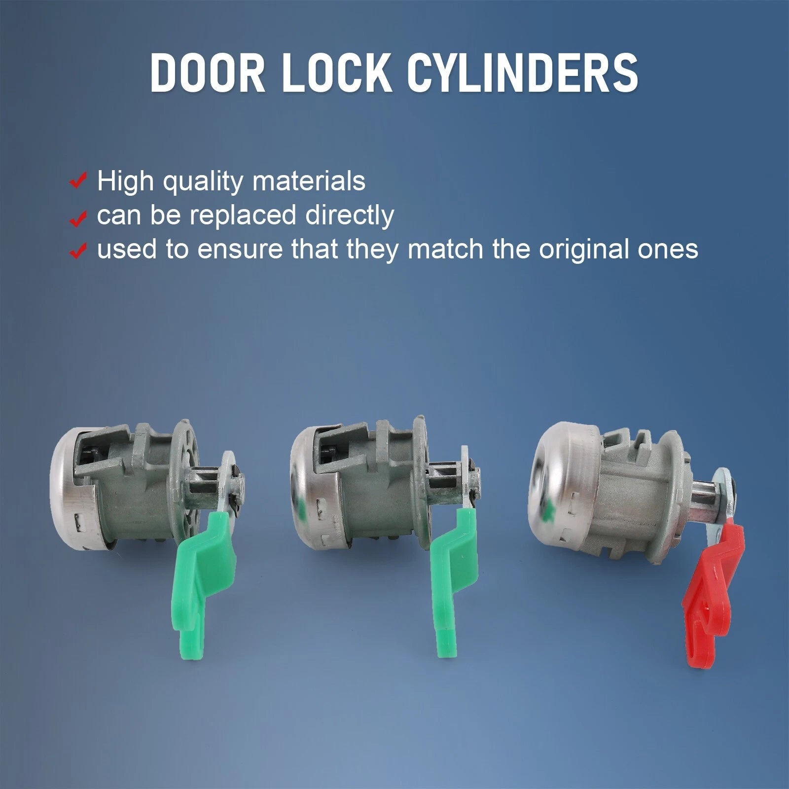 Ignition Switch Lock Cylinder Set with 3 Door Lock Cylinders for Ford