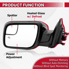 Heated Side Power Mirrors with Turn Signal for Ford Explorer (2016-2019)