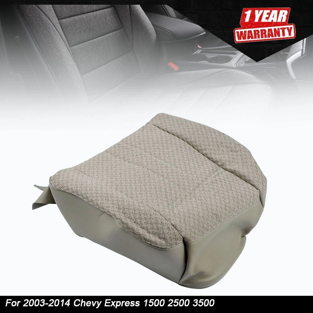 Gray Cloth Driver Bottom Seat Cover for Chevy Express 1500 2500 3500 (2003â2014)