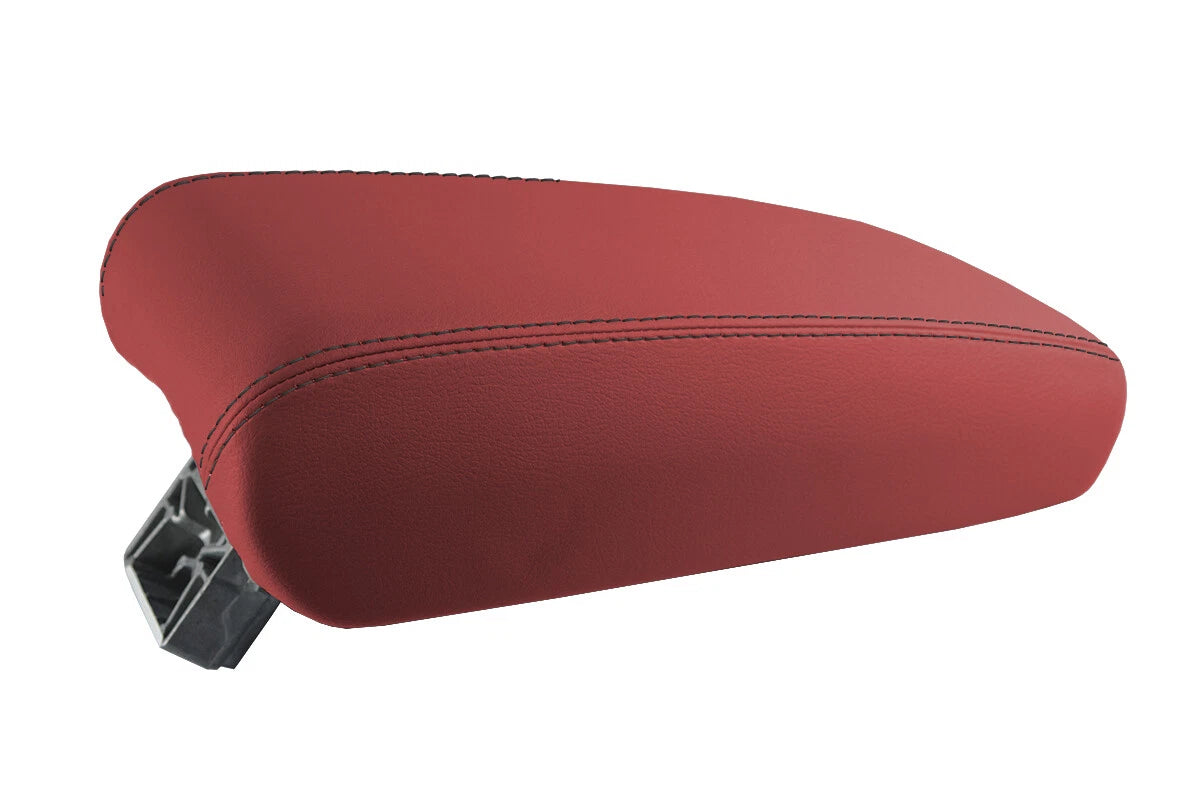 Armrest Cover for Audi A6 (2012–2018) Leather Red Black Stitch