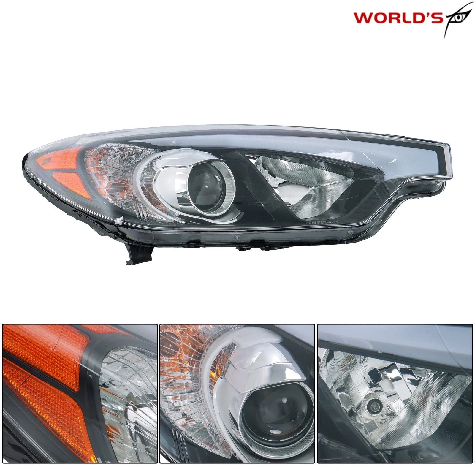 RH Passenger Side Halogen Headlight Assembly for Kia Forte (2014–2016)