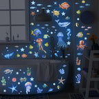 Glow In The Dark Sea Creatures Decor for Bedroom (PVC Material)