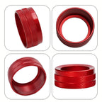 2X Alloy Radio Switch Knob Covers for Car (Universal Fit) Red