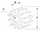 Flexible Impeller for Jabsco 1414-0001, 21414-0001, Yanmar 128170-42070