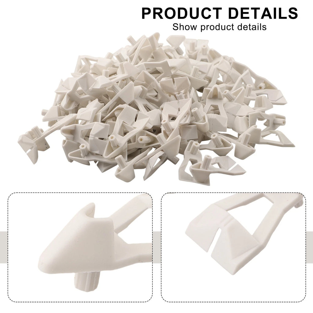 Set of 100 White Plastic Shelf Support Pegs for Cabinet Board Installation