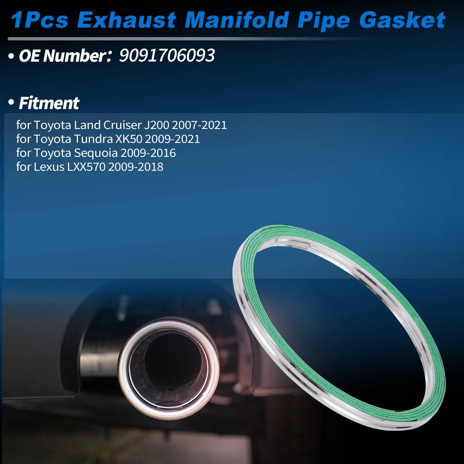 Exhaust Pipe Gasket for Toyota Land Cruiser J200 (2007–2021) No. 9091706093