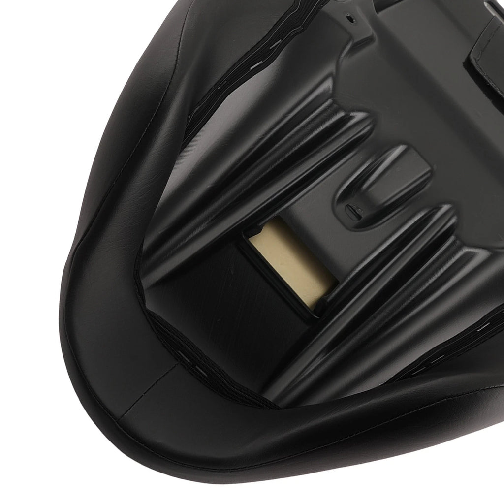 Black PU Seat for Harley Touring (2009–2024) Driver Passenger White Stitching