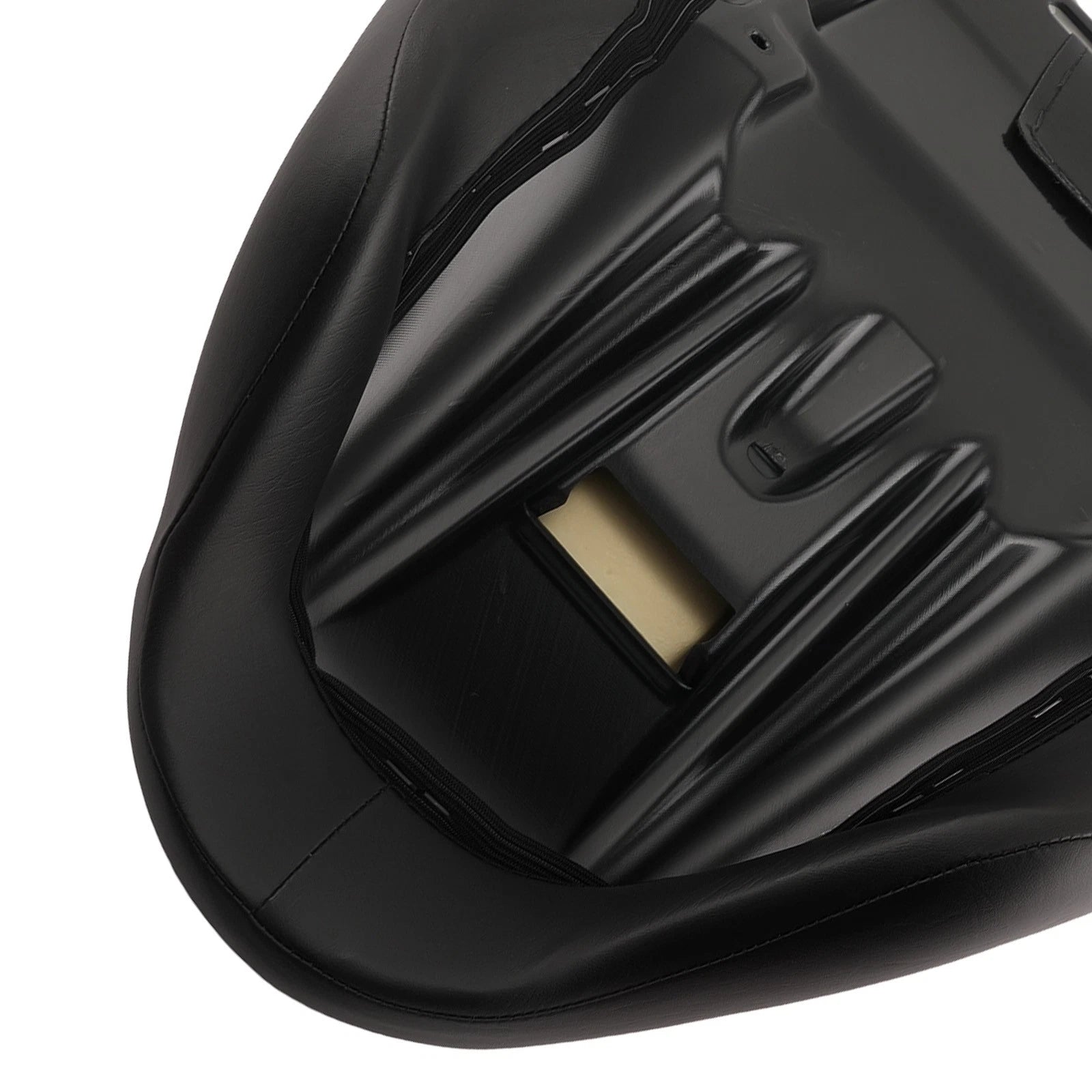 Black PU Seat for Harley Touring (2009–2024) Driver Passenger White Stitching