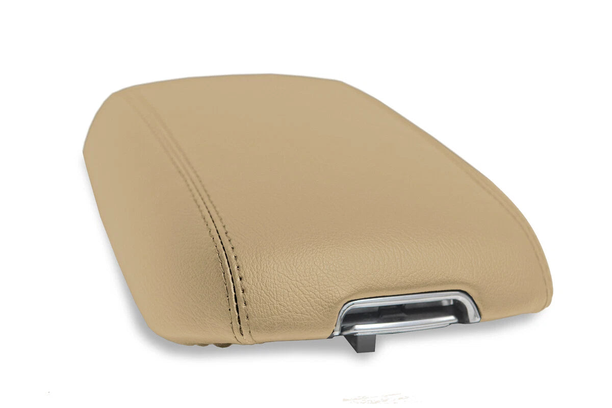 Center Console Lid Armrest Cover for Kia Sorento (2014–2020) Beige PVC Leather