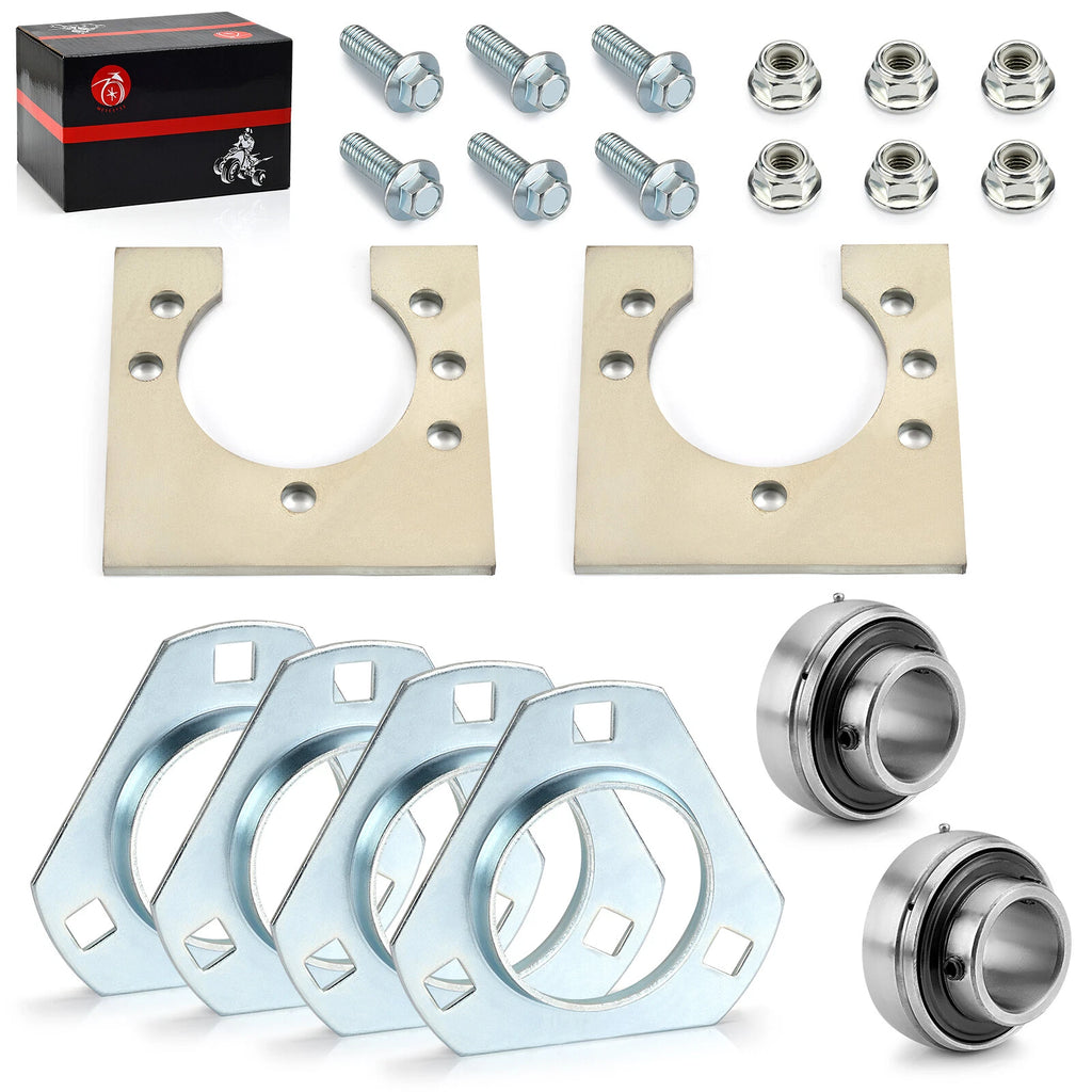 1" Live Axle Bearing Kit for Go-Karts Mini Bike (3-Hole Flangettes)