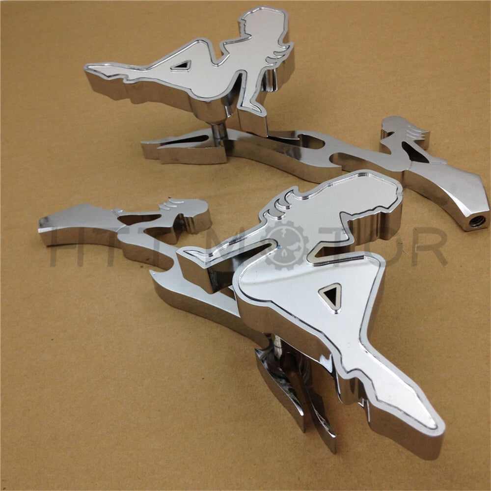 Chrome Beach Lady Mirror for Honda Kawasaki Suzuki Cruiser (Fit All)