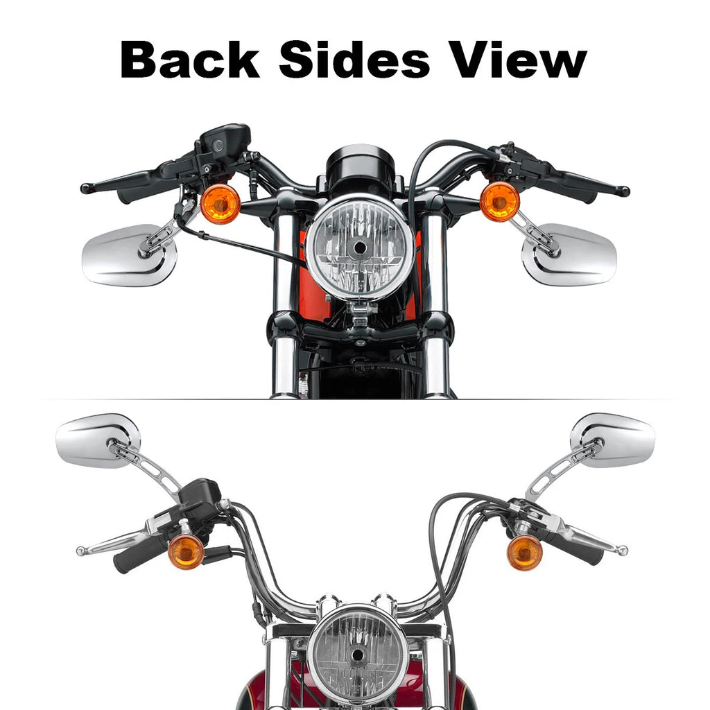 Chrome Rearview Mirrors for Harley Softail Slim FLSS Deluxe Fatboy (2014–2023)