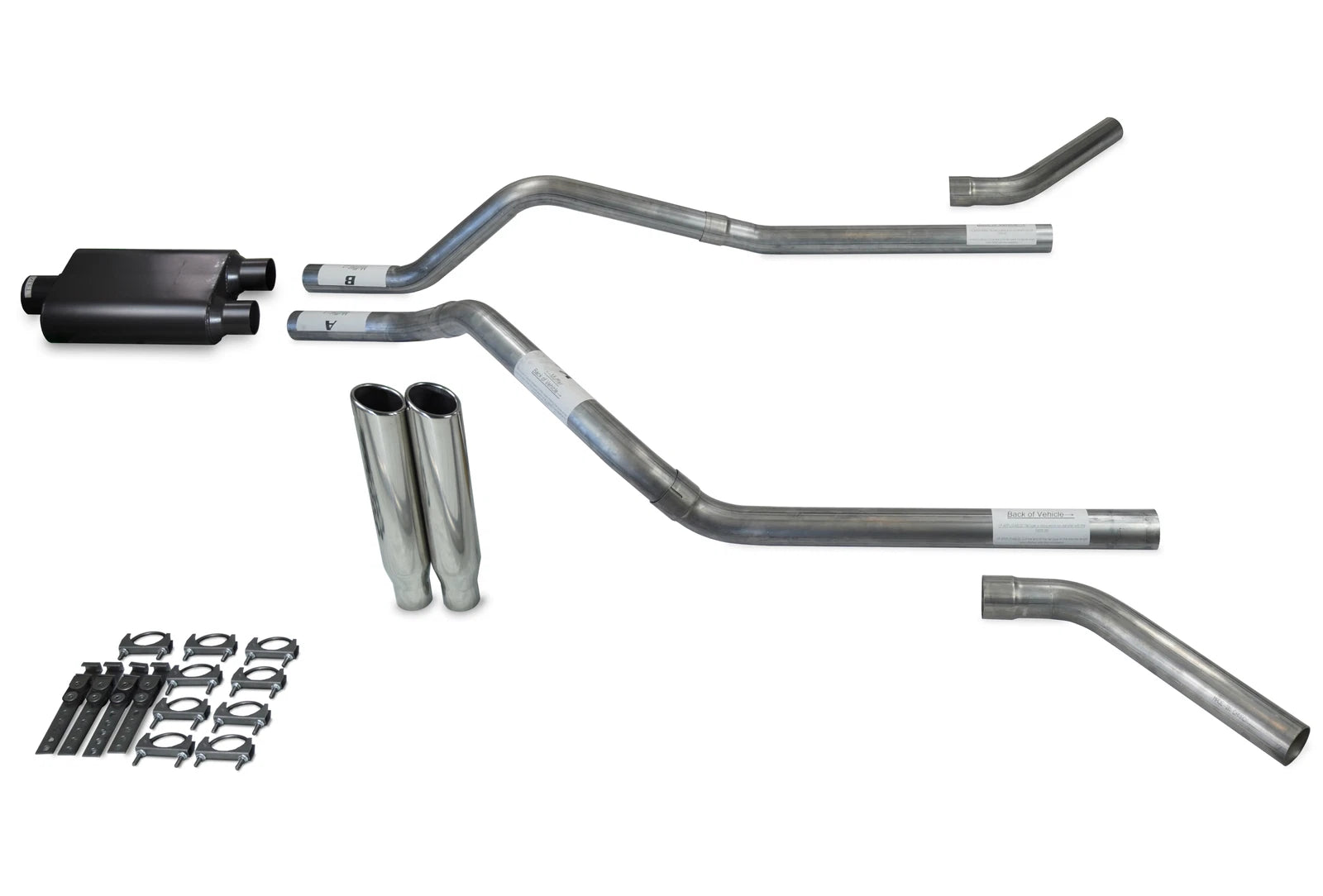 2.5" Dual Exhaust Kit for GMC Jimmy (2000–2004) - 2 Chamber, Clamp on Tips