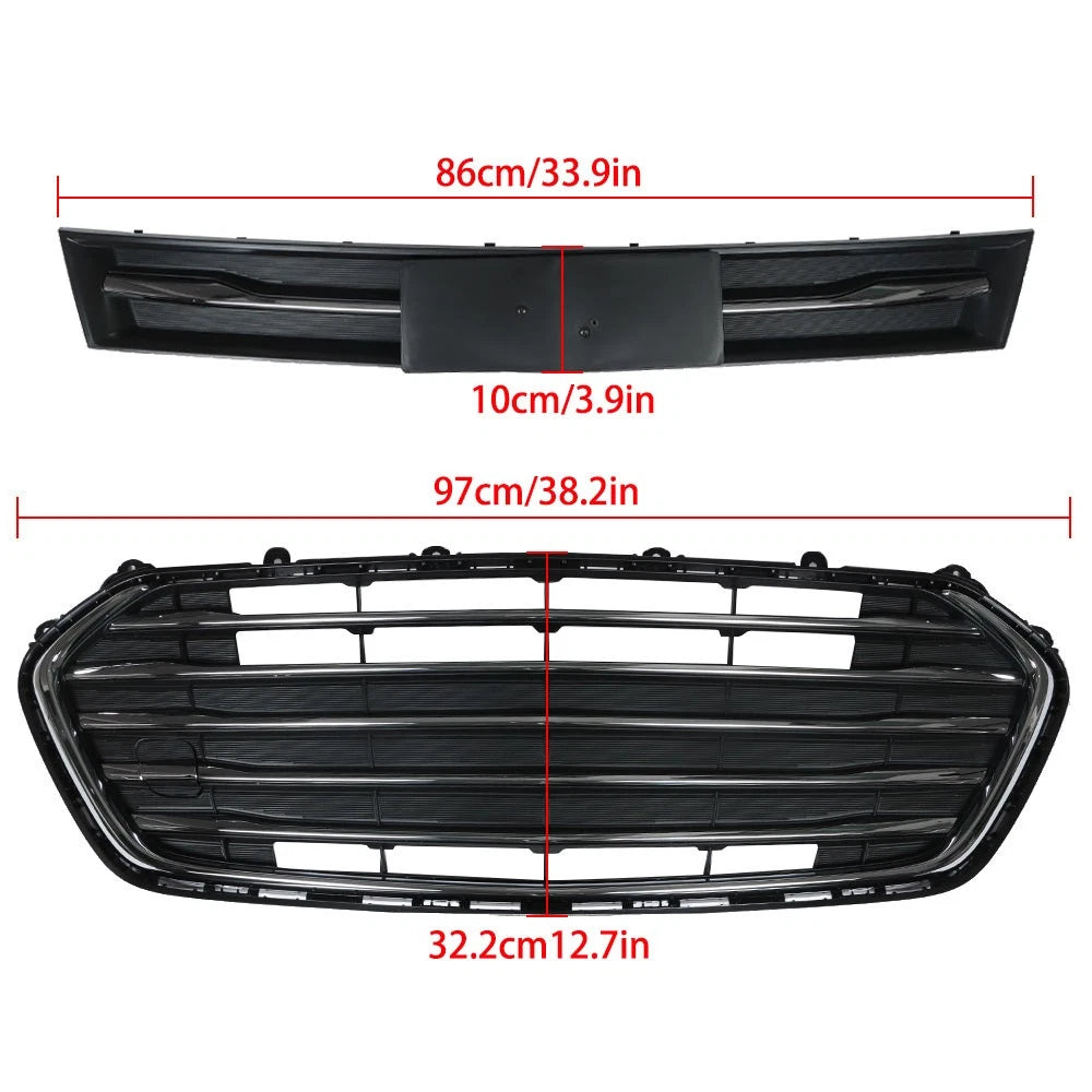 Set of 2 Front Upper and Lower Grilles for Chevrolet Trax (2017–2020)