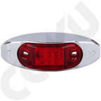 10pcs Rectangular Red Side Marker Light for Trailer (6 Diodes, Chrome)