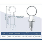 Set of 4 M10x1.5 Stainless Steel Spring Plungers with Pull Rings for Molds