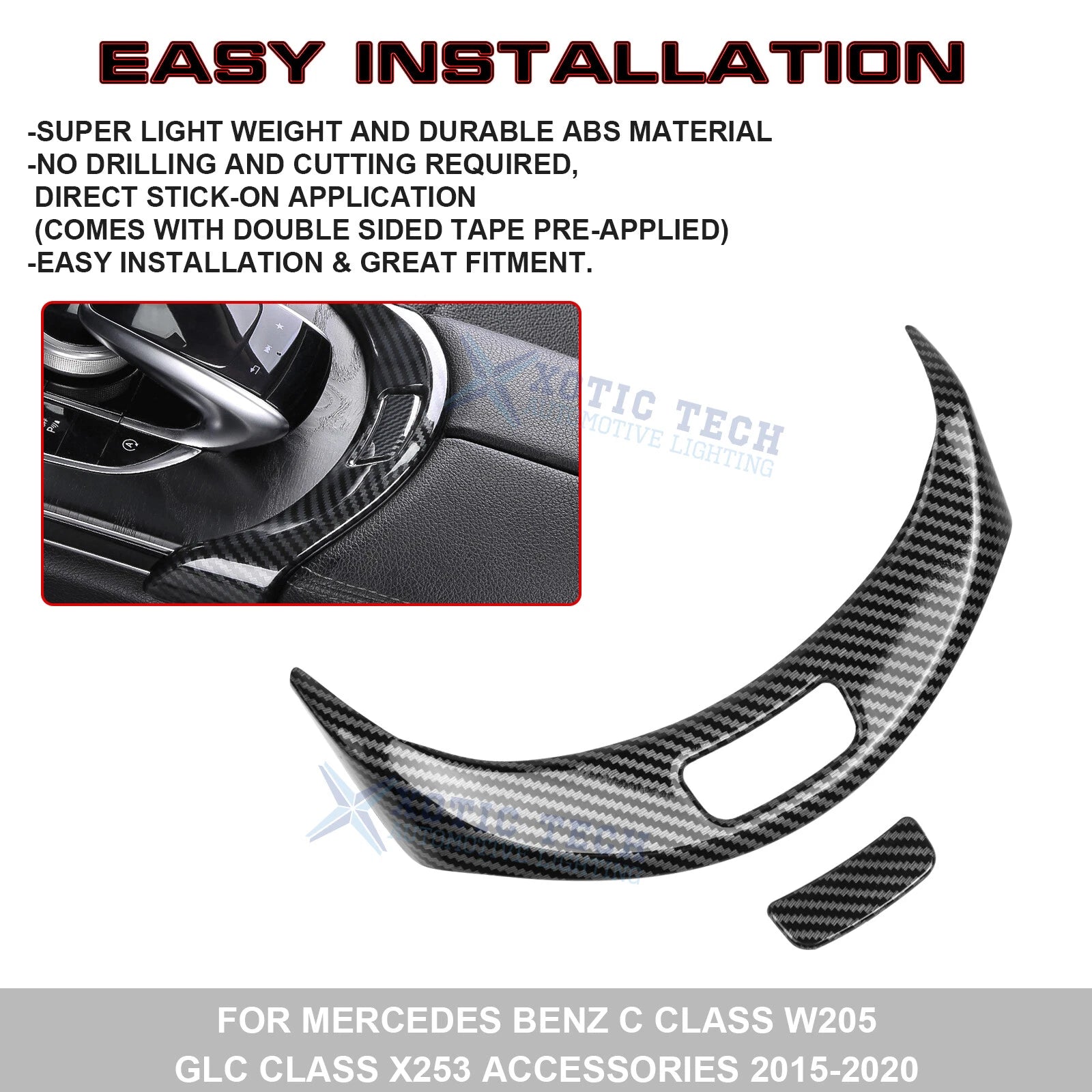 Storage Box Release Button Cover for Mercedes-Benz C-Class & GLC (2015-2022)