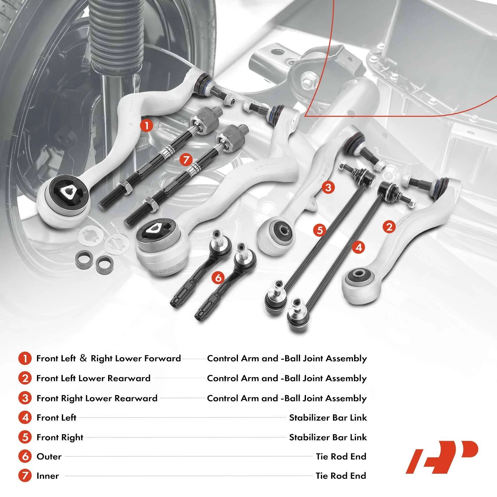 10x Front Lower Control Arm Sway Bar for BMW E60 (2004-2006)