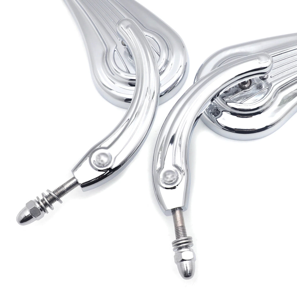 Flame Side Mirrors for Harley (1984–2014) Chrome