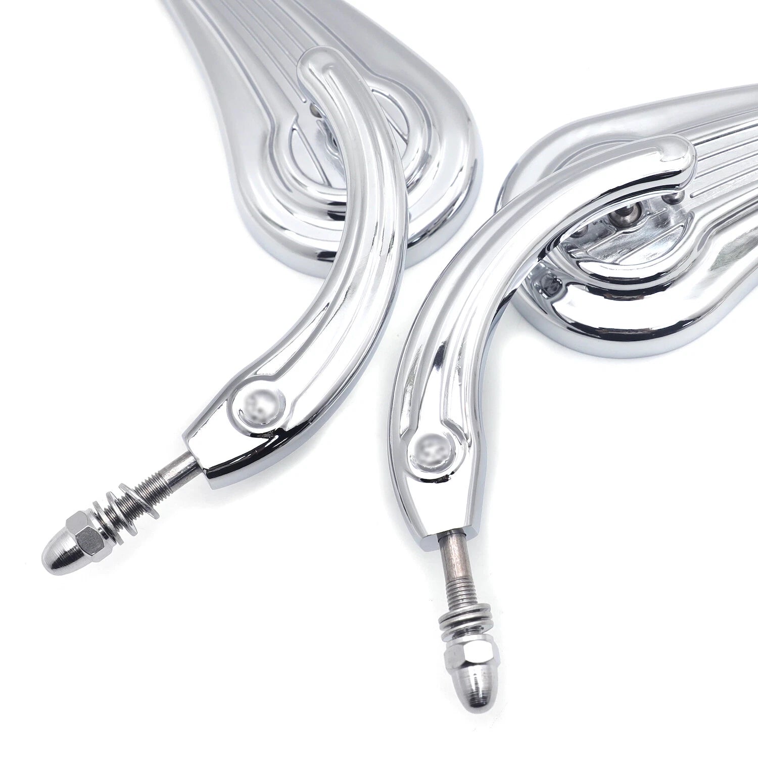Flame Side Mirrors for Harley (1984–2014) Chrome