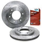 Front Slotted Brake Rotors + 4WD Pads for Triton ML MN MQ