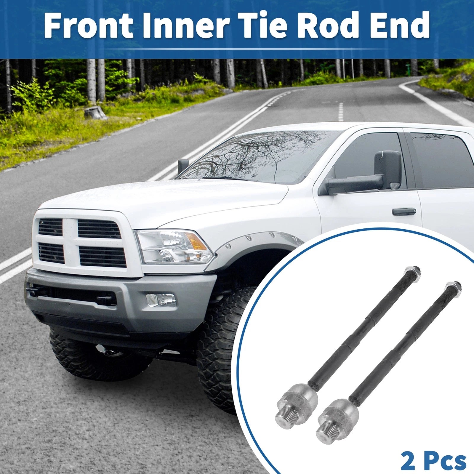 2pcs Front Inner Tie Rod End Links for Dodge Ram 1500 (2002–2005) EV407
