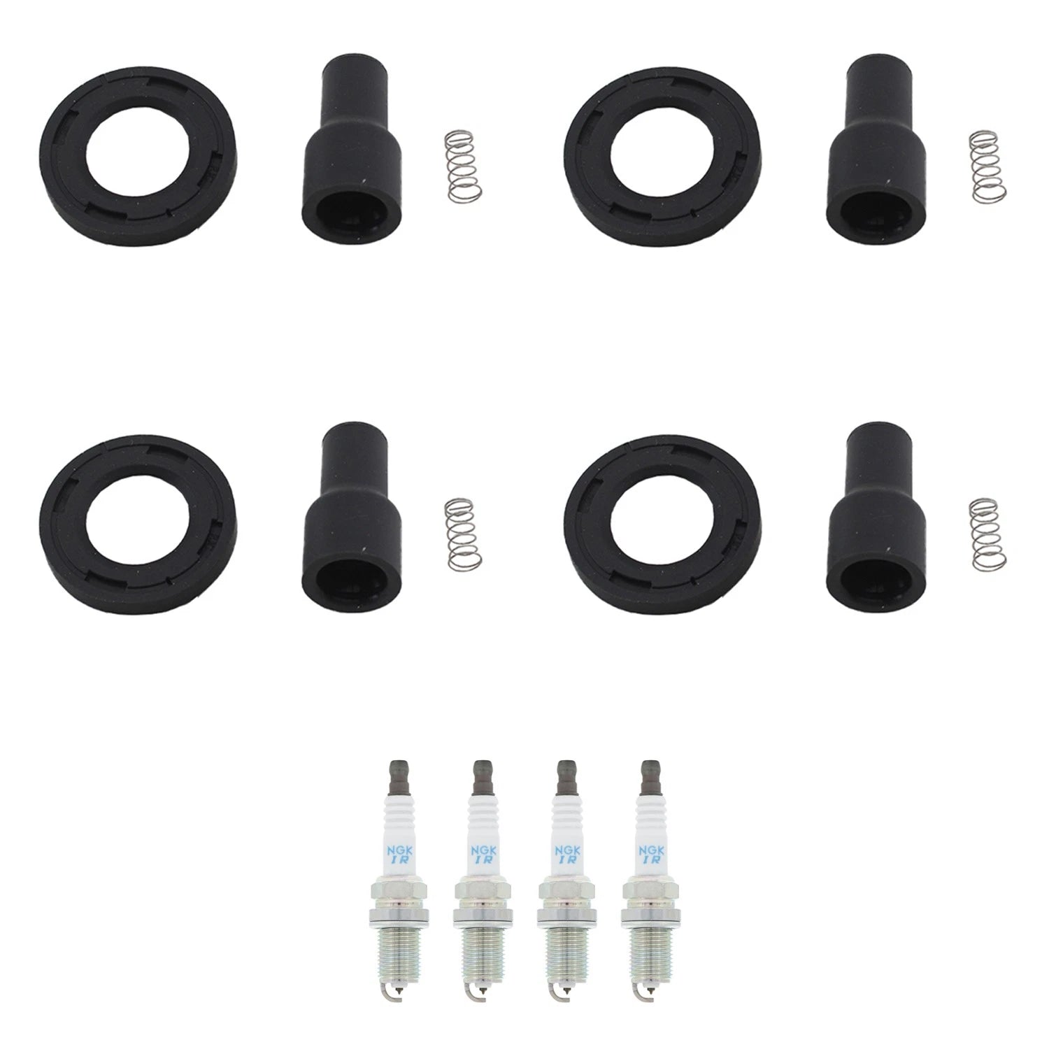 Set of 4 NGK Laser Iridium Spark Plugs & Coil Boots for Camry Corolla RAV4 tB xB