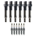 Set of 6 Ignition Coils & NGK Laser Iridium Spark Plugs for A3 Quattro Eos (2006–2013)